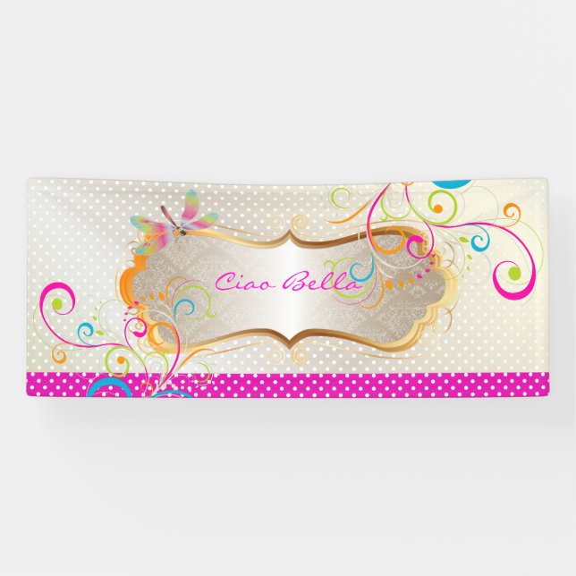 Banderoles PixDezines Dragonflies Rainbow Swirls (Horizontal)