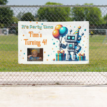 Pixel Art Robot Boy's Birthday Party