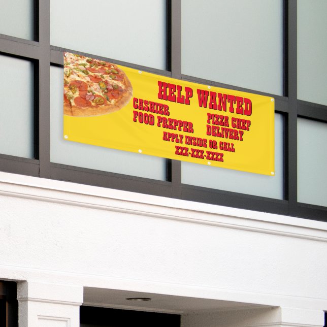 Banderoles Pizza Restaurant Personnaliser Aide Emplois Recher (Bâtiment extérieur)