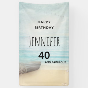 Banderoles Plage côtière Scène 40e anniversaire