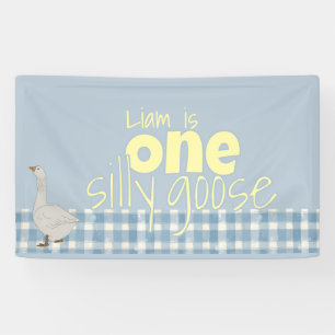 Banderoles Plaid Bleu & Blanc Une Oie Silencieuse