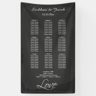 Banderoles Plan de siège Mariage Faux Chalkboard personnalisé
