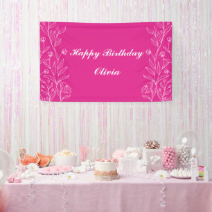 Banderoles Planche d'anniversaire florale simple et élégante
