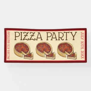 Banderoles Plat profond Pepperoni Pizza Pie fête d'anniversai