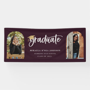 Banderoles Playful Script Graduation Photo Banner