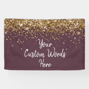 Banderoles Plum personnalisé Purple Or Anniversaire de fête P