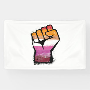 Banderoles Poing de protestation lesbienne