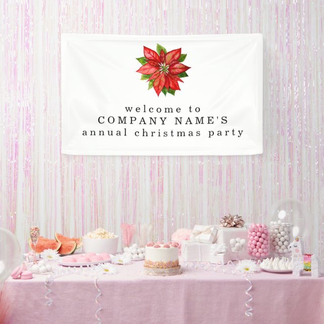 Banderoles Poinsettia Bienvenue à la fête de Noël de l'entrep (Fête)