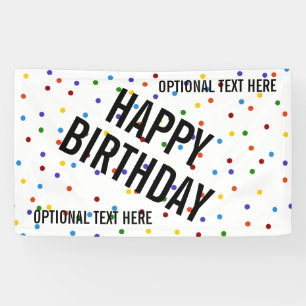 Banderoles Pois Rainbow Bonne fête d'anniversaire