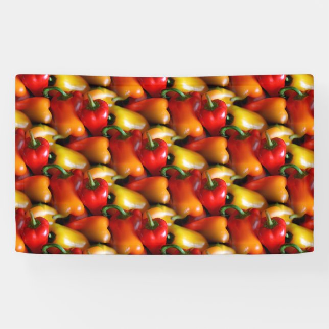 Banderoles Poivrons rouges et jaunes (Horizontal)
