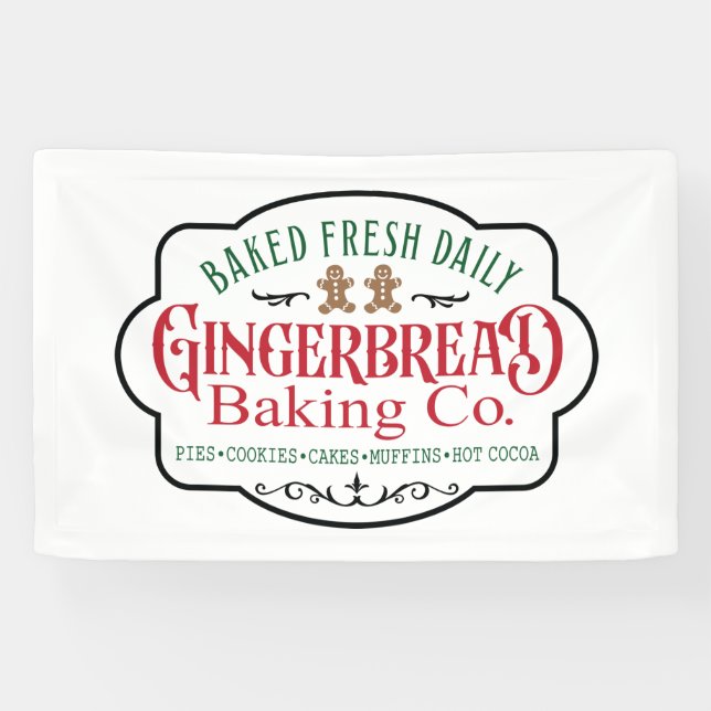 Banderoles Pôle Nord Gingerpain de boulangerie Compagnie Noël (Horizontal)