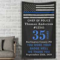 Police Party Mince Ligne Bleue Drapeau Retraite