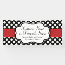Polka Noir/Blanc Point Rouge Ruban Affaires/Annive