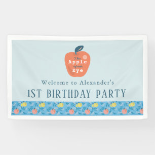 Banderoles Pomme de nos yeux Fille Bleue 1er anniversaire Bie