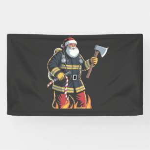 Banderoles Pompier Camion de pompiers Arbre de Noël Père Noël