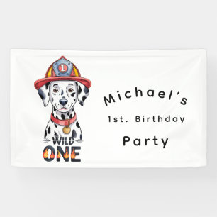 Banderoles Pompier Dalmatien Wild Un 1er anniversaire fête