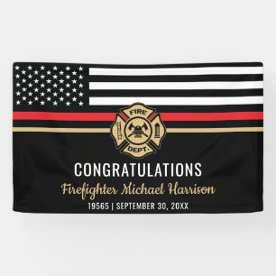 Banderoles Pompier Fire Academy Red Line Drapeau Graduation