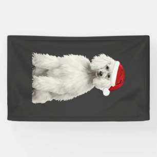 Banderoles Poodle de Noël Arbre de Noël Chien Chiot Aquarelle