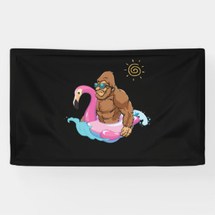 Banderoles Pool Party Bigfoot Flamant rose Sasquatch Rose Flo