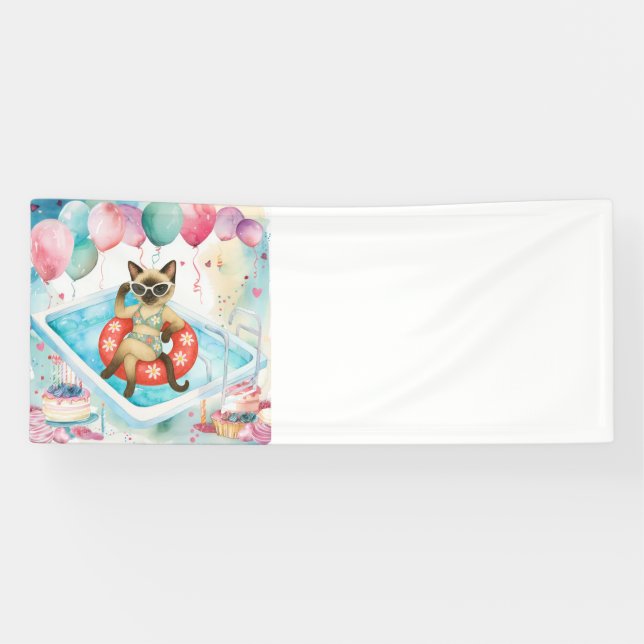 Banderoles Pool Party for Cat Lovers (Horizontal)