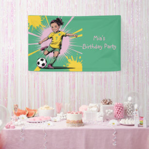 Banderoles Pop Art Comic Girls Soccer Anniversaire