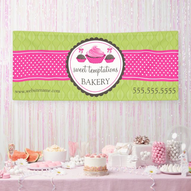 Banderoles Pop de gâteau et Cupcake vert rose (Fête)
