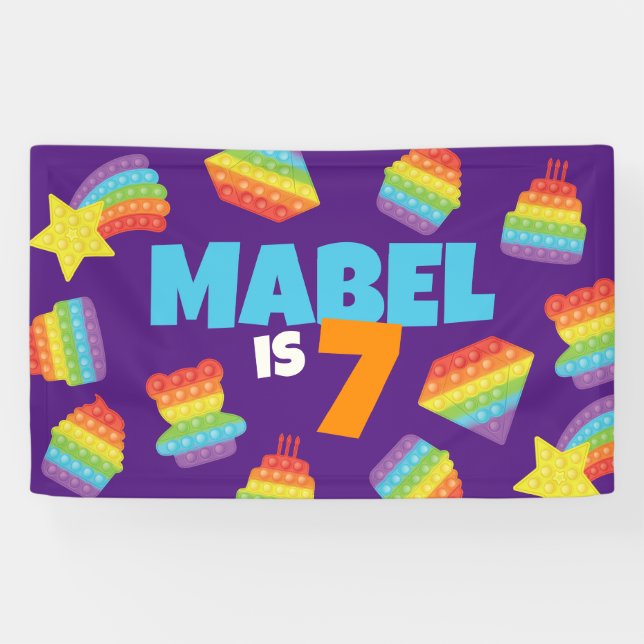 Banderoles Pop It ! | Invitation Anniversaire Contexte (Horizontal)