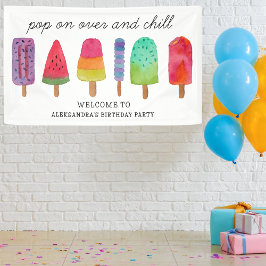 Banderoles Pop On Over Et Chill Popsicle Anniversaire Fête
