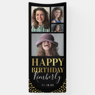 Banderoles Porte d'anniversaire Black Gold 4 Photo