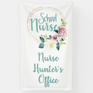 Banderoles Porte d'infirmière de bureau de l'école florale