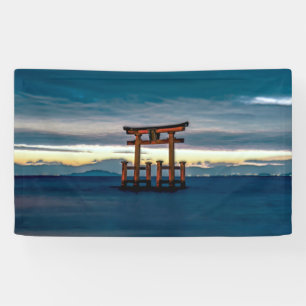 Banderoles Porte Shinto-Sanctuaire-Torii-Japonais