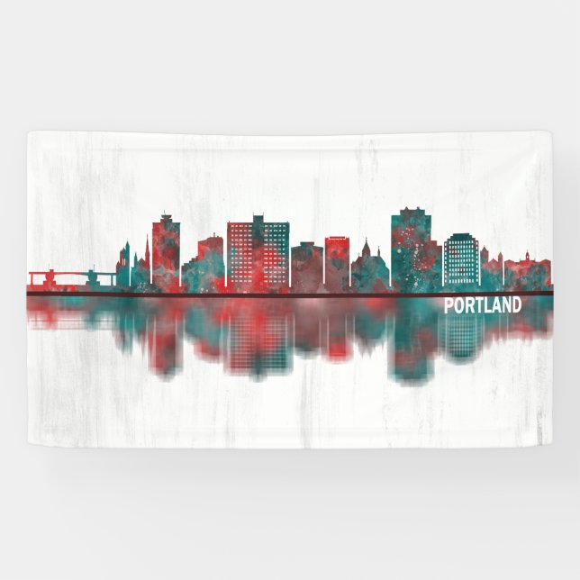 Banderoles Portland Maine Skyline (Horizontal)