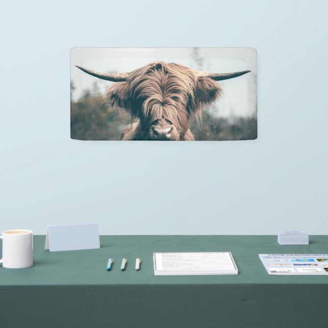 Banderoles Portrait de vache Highland (Salon professionnel)