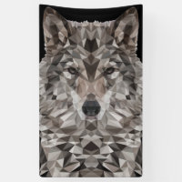 Portrait géométrique de loup gris