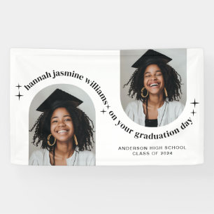 Banderoles Poster de graduation de fille double arc photo
