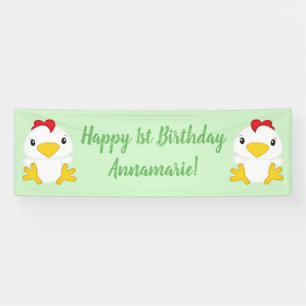 Banderoles Poulet fête d'anniversaire Vert