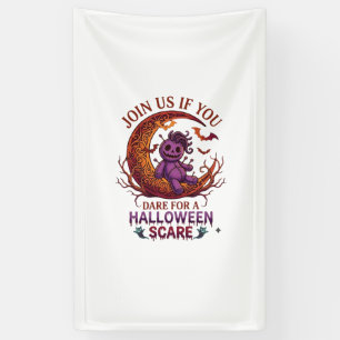 Banderoles Poupée vaudou violette croissant Dare Halloween Sc