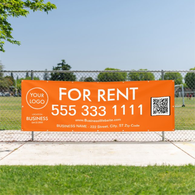 Banderoles Pour la location Moderne Orange Grand Nombre Logo  (Insitu)