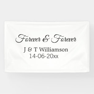 Banderoles Pour toujours & à jamais ajouter nom couple date a