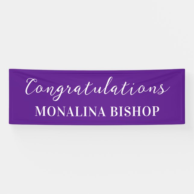 Banderoles Pourpre | Félicitations | Diplômé (Horizontal)