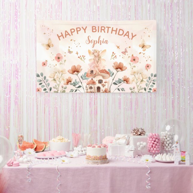 Banderoles Premier anniversaire de la fille aux champignons d (Fête)