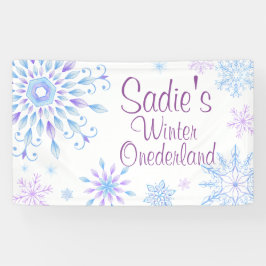 Banderoles Premier anniversaire de l'hiver de Snowflake