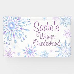 Banderoles Premier anniversaire de l'hiver de Snowflake
