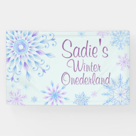 Banderoles Premier anniversaire de l'hiver de Snowflake