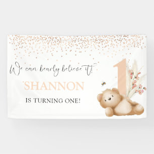 Banderoles Premier anniversaire de l'ours et de l'abeille