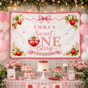 Banderoles Premier Anniversaire Doux Une Baie