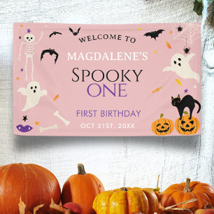 Banderoles Premier anniversaire Halloween de la petite effray