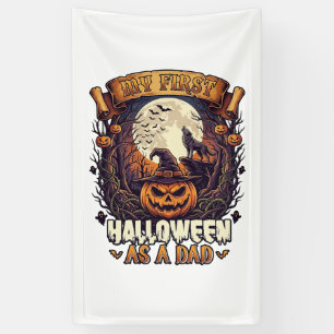 Banderoles Premier Halloween en tant que papa citrouille loup