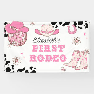 Banderoles Premier Rodeo Cowgirl 1ère fête d'anniversaire