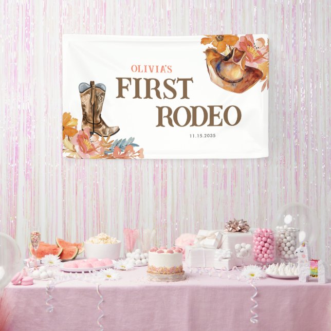 Banderoles Premier Rodéo Western Girl 1er Anniversaire (Fête)